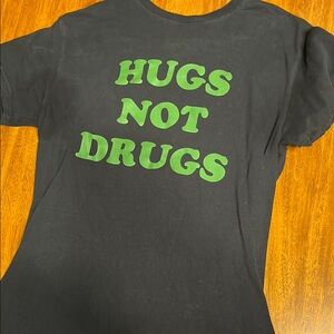 Black and Green Short Sleeve Tee with Bold Message